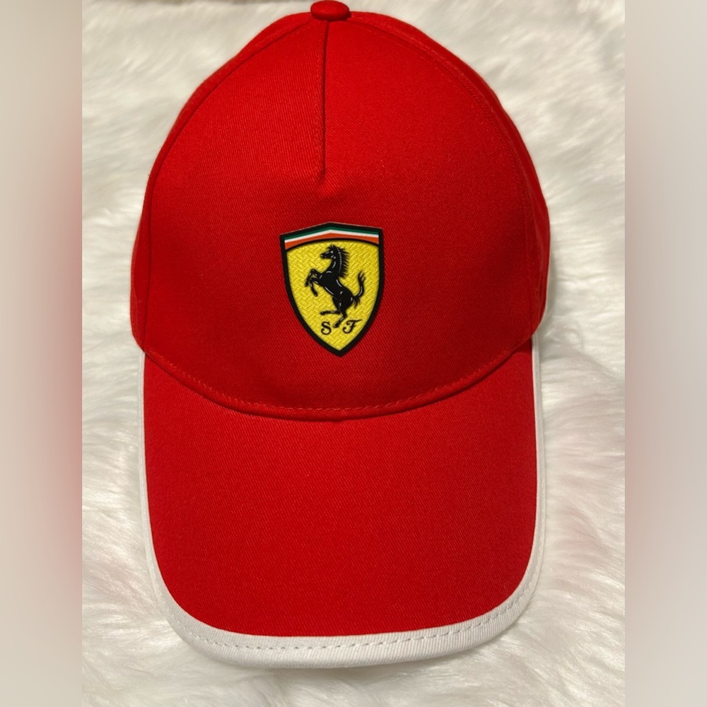 Ferrari Scuderia Silver Threaded Prancing Horse Cap